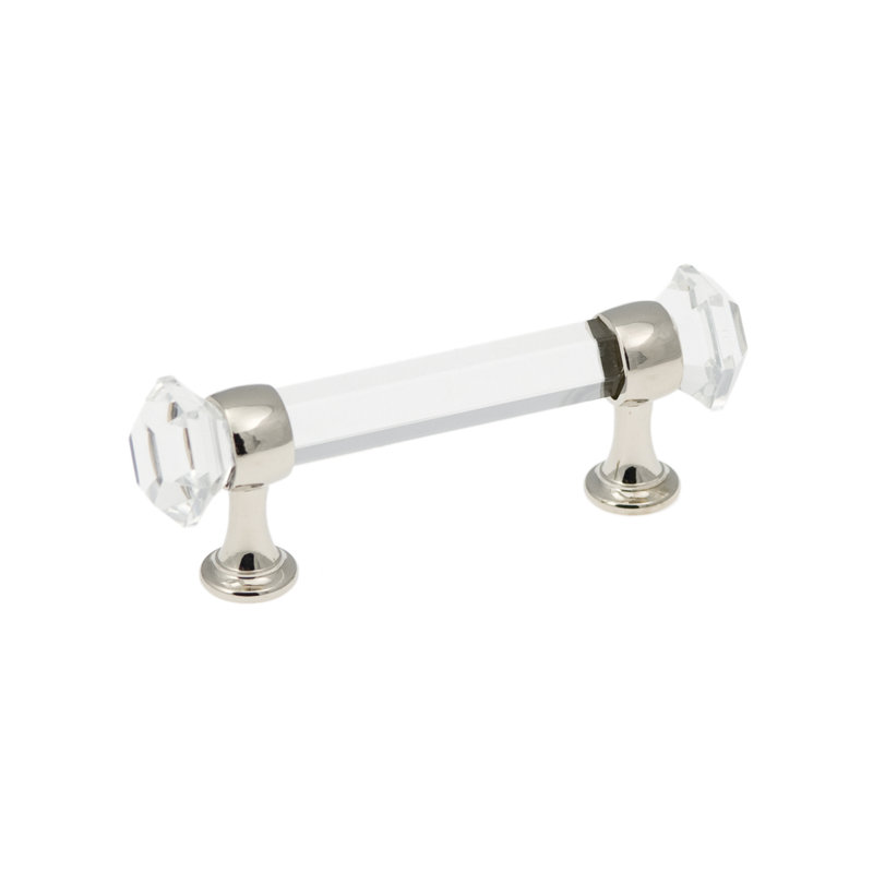 Polished Chrome and Glass Bar Handle Pull