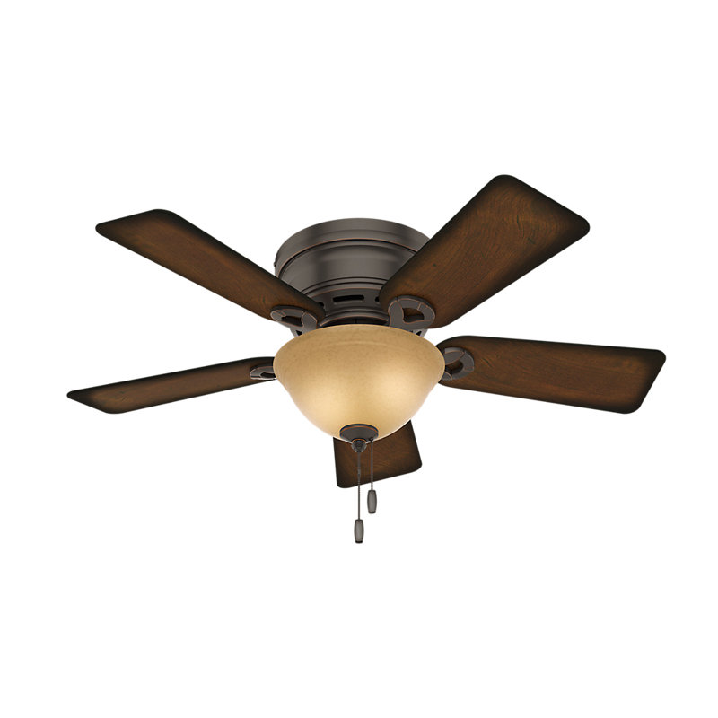 Conroy Onyx Bengal 42" Low Profile Ceiling Fan with Mahogany Blades and LED Light