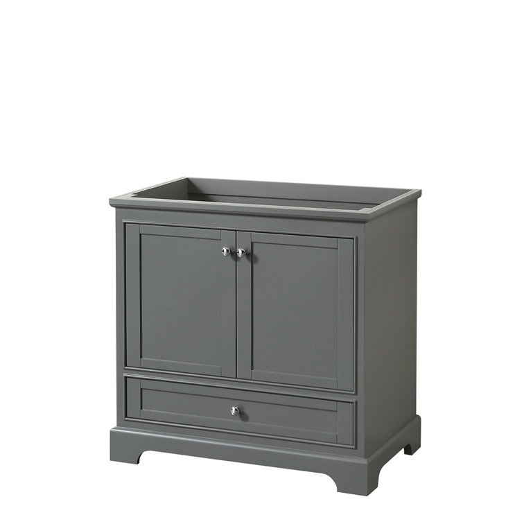 Deborah Dark Gray 35" Single Freestanding Vanity Base with Polished Chrome Hardware
