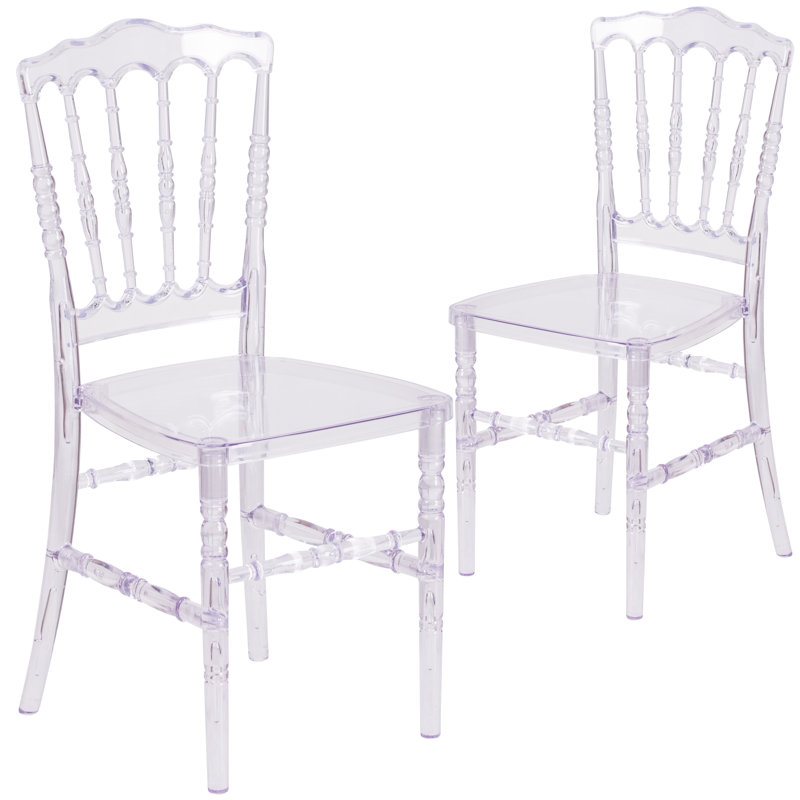 Crystal Clear High-Back Stacking Chair for Events and Banquets