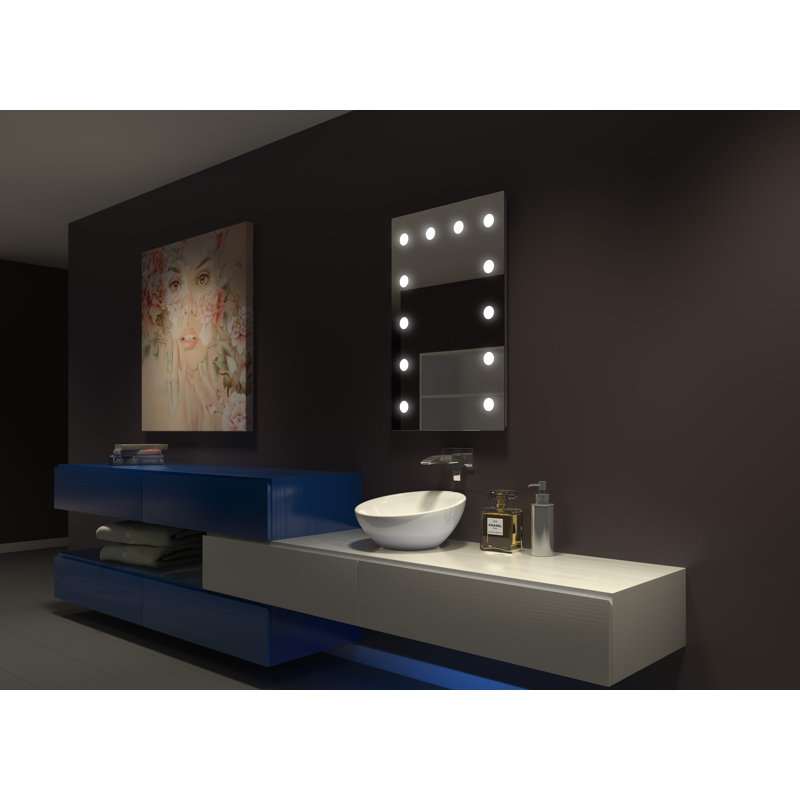Elegant 24x36 Frameless LED Vanity Mirror, Dimmable & Polished Edge