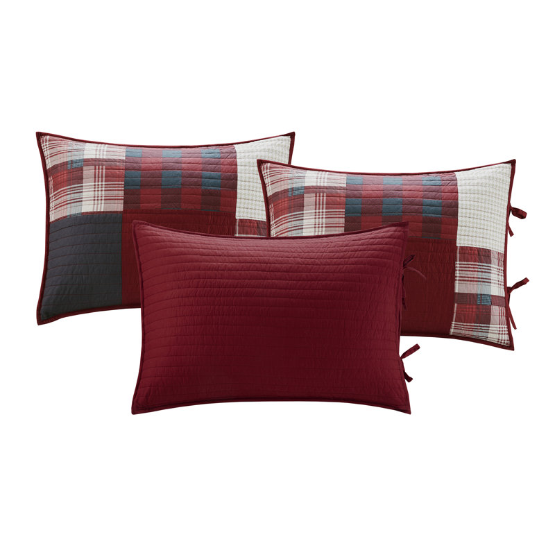 Red Cotton Twin Reversible Daybed Coverlet Set