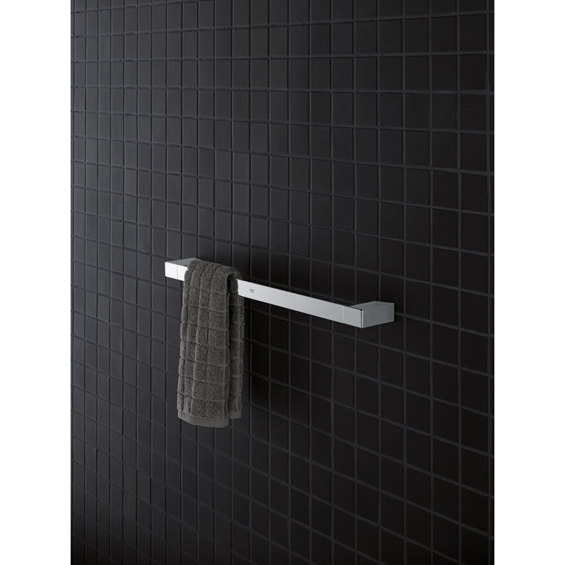 Polished Chrome 24" Wall Mounted Metal Towel Bar