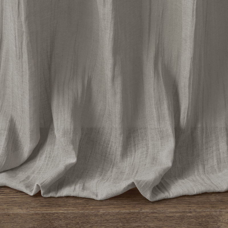 Gray Sheer Polyester Ground Length Window Drapes