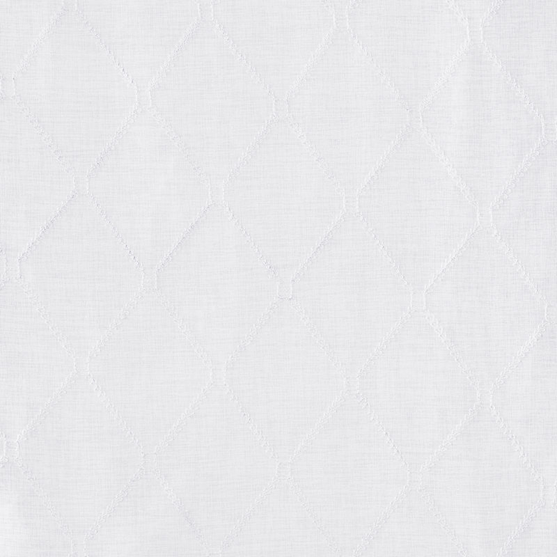 White Sheer Embroidered Rod Pocket Curtain Panel
