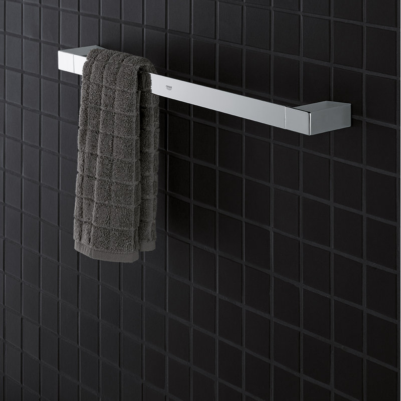 Polished Chrome 24" Wall Mounted Metal Towel Bar