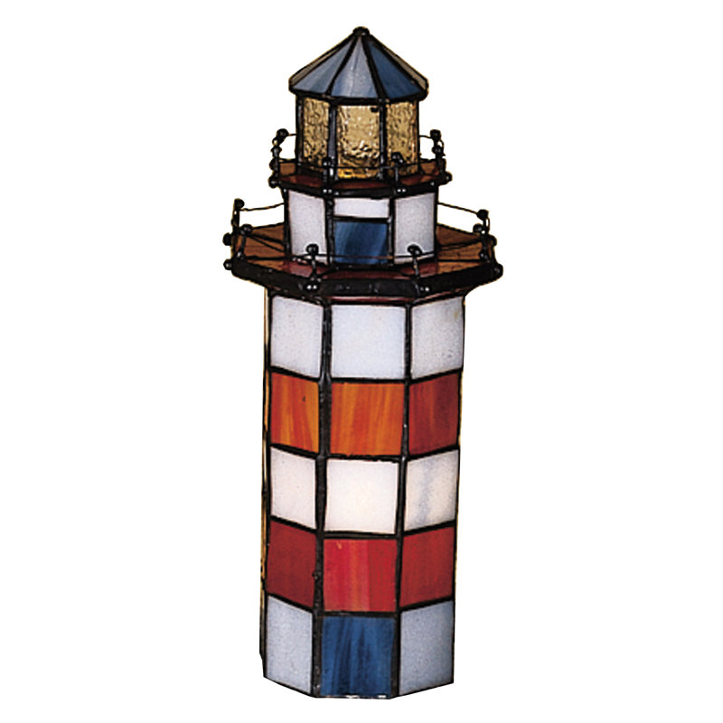 Hilton Head Lighthouse 10" Stained Glass Novelty Accent Lamp
