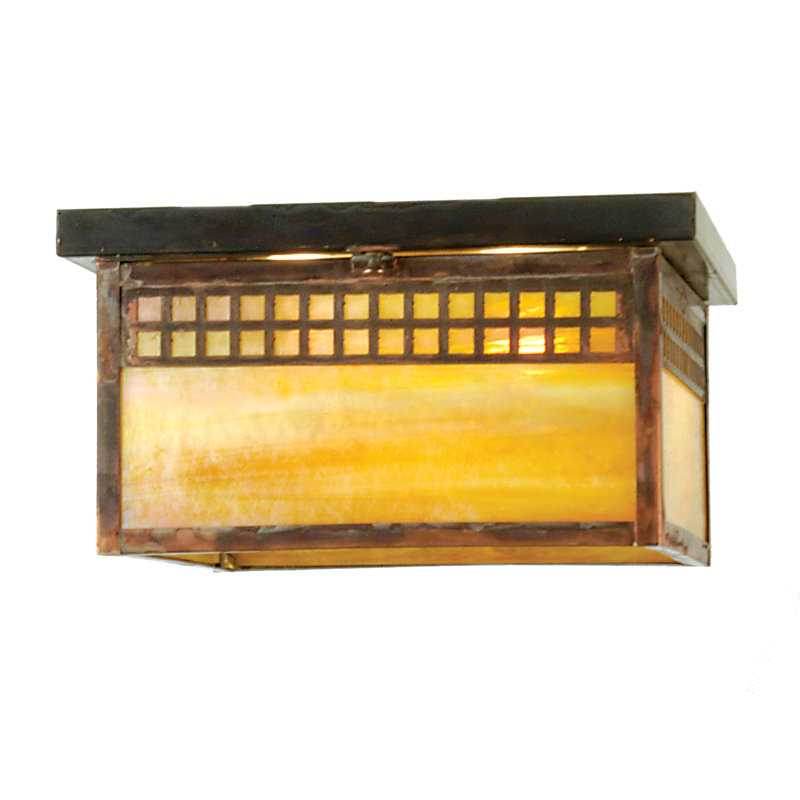 Meyda Tiffany 7.5" Glass & Steel Island Flush Mount