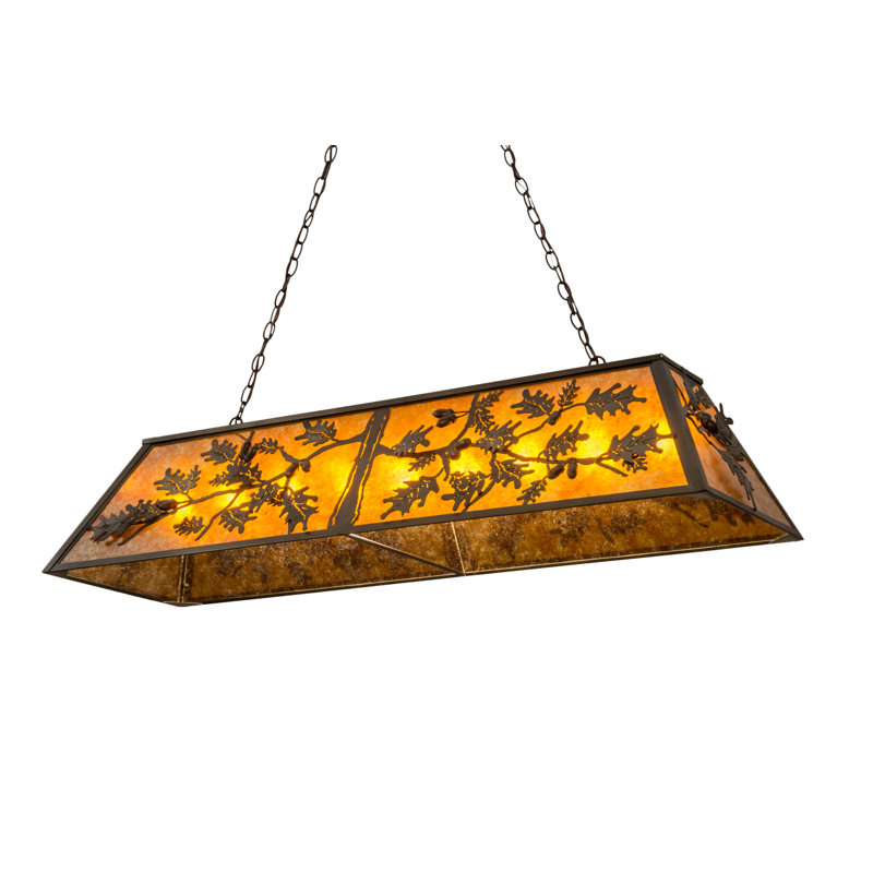 Antique Copper Oak Leaf & Acorn 25" LED Island Pendant