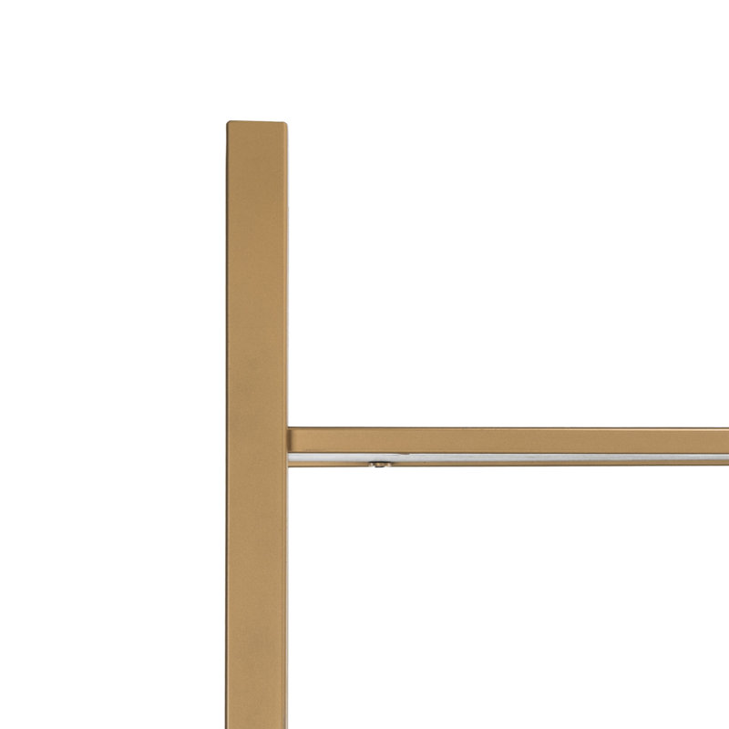 Contemporary Gold and Grey Oak Etagere with Storage Drawer