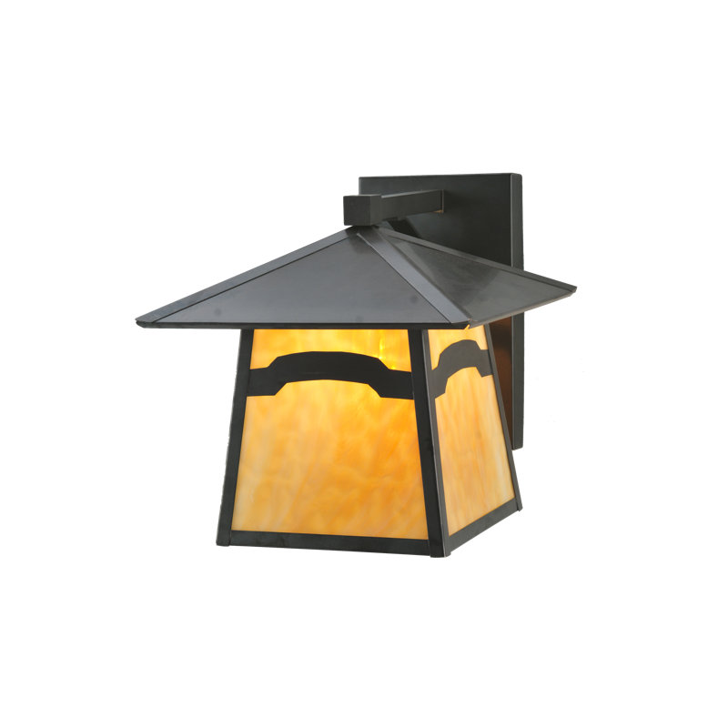 Mission Lodge 12" Handcrafted Brass Outdoor Wall Lantern