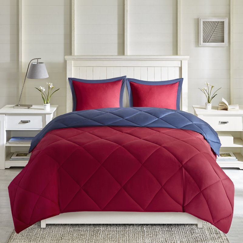 Charcoal and Grey Reversible Full Microfiber Comforter Set