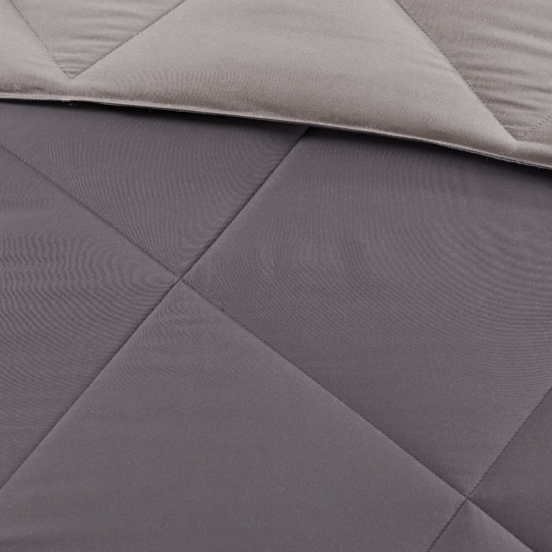 Twin Charcoal/Grey Reversible Down Alternative Comforter Set