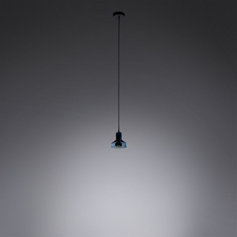Aqua Dome Black Glass 1-Light LED Pendant