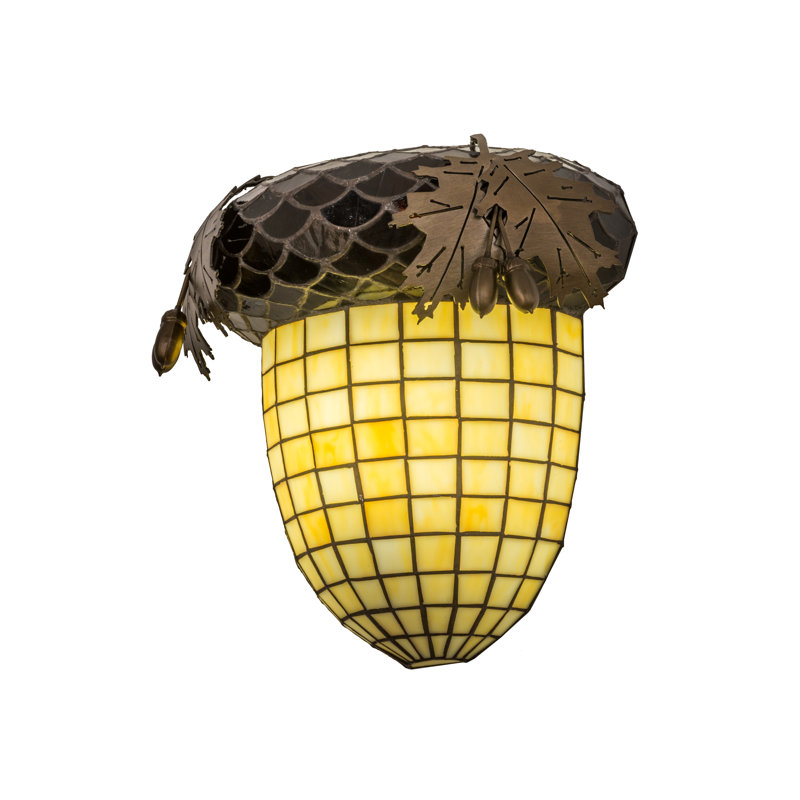 Antique Copper Dimmable Wall Sconce with Brown Glass Shade