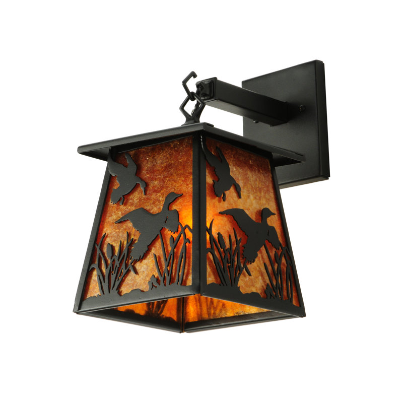 Black Steel Direct Wired Electric Wall Sconce
