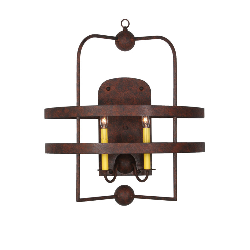 Rusty Nail Finish Industrial 2-Light Candle Sconce