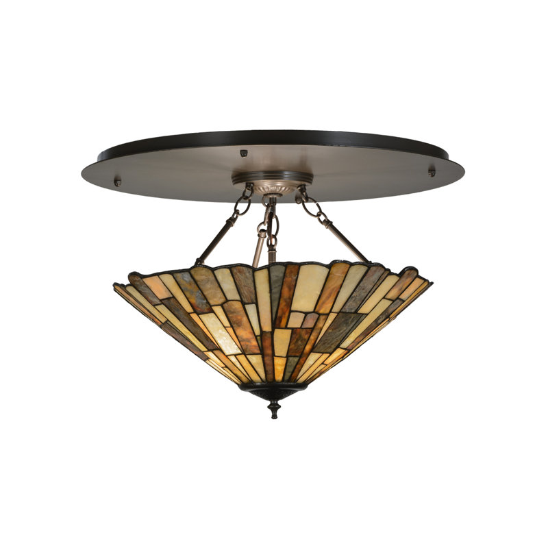 Delta Jadestone 24" Timeless Bronze Glass Flush Mount
