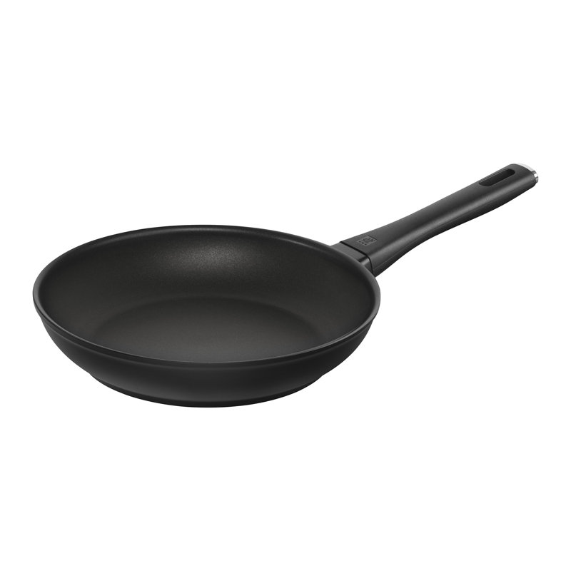 Matte Black 12" Aluminum Nonstick Round Fry Pan
