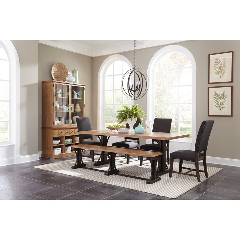 Transitional Gray Faux Leather Upholstered Parsons Side Chair