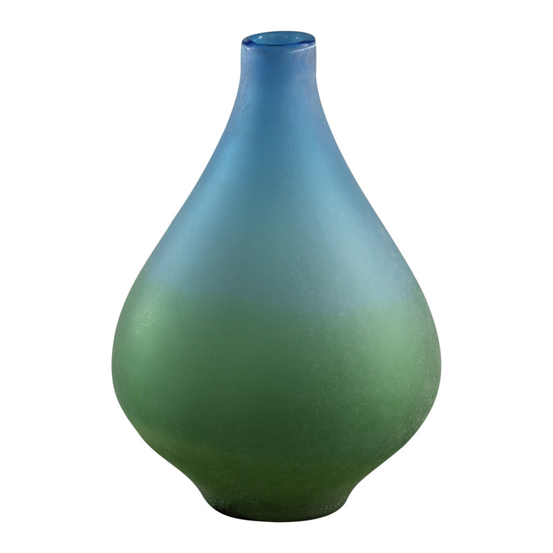 Yellow Bohemian Glass Bud Table Vase, 13.75"