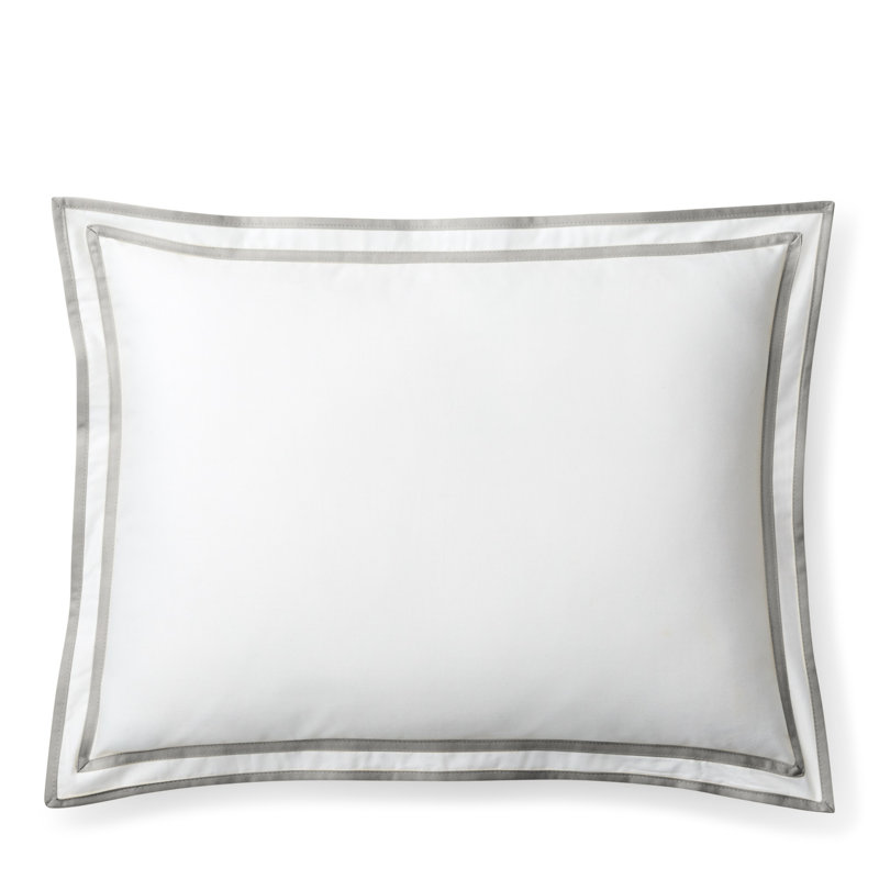 Spencer Border Cotton Lumbar Pillow Set in Gray