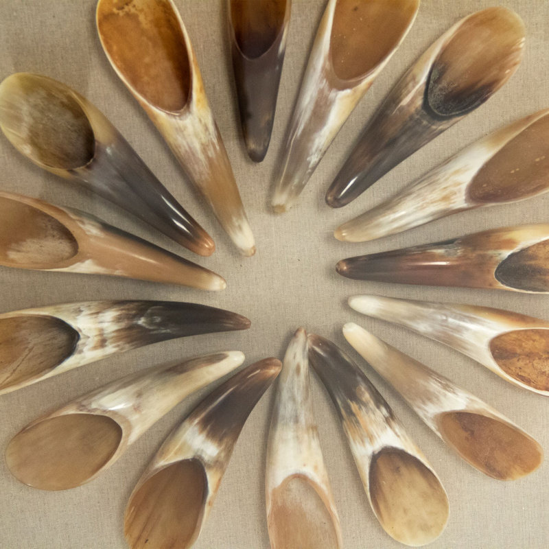 Tan Fir Wood Framed Ox Horn Abstract Art