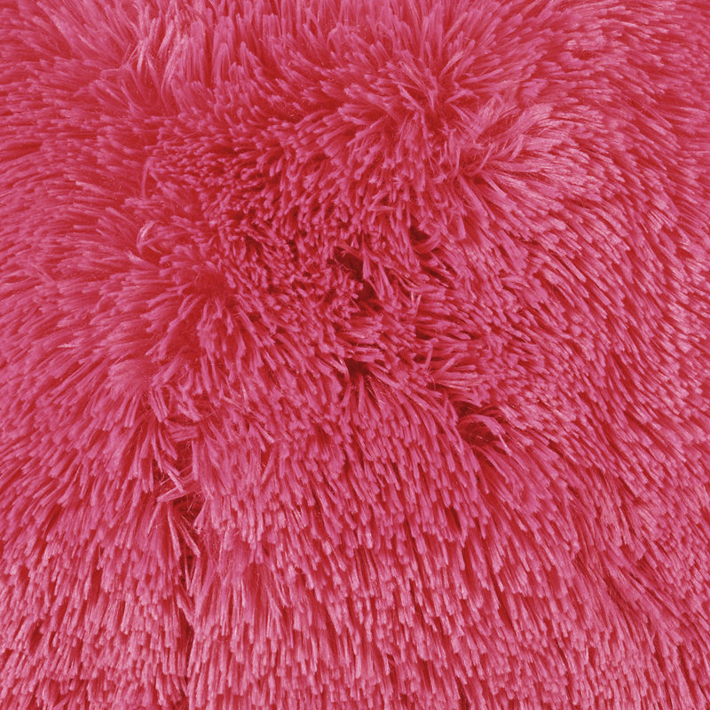 Hot Pink Faux Fur 18" x 18" Throw Pillow Set
