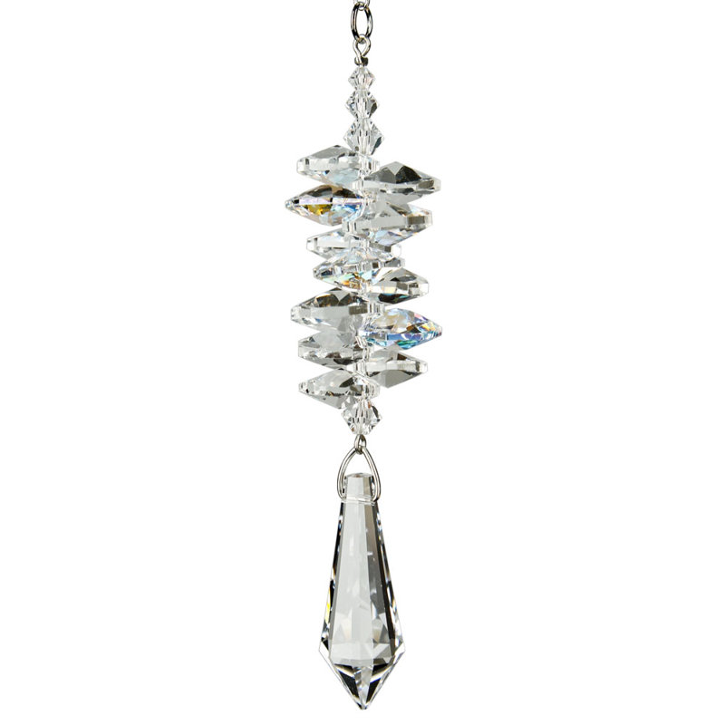 Icicle Crystal Cascade Suncatcher in Ice-Clear Finish
