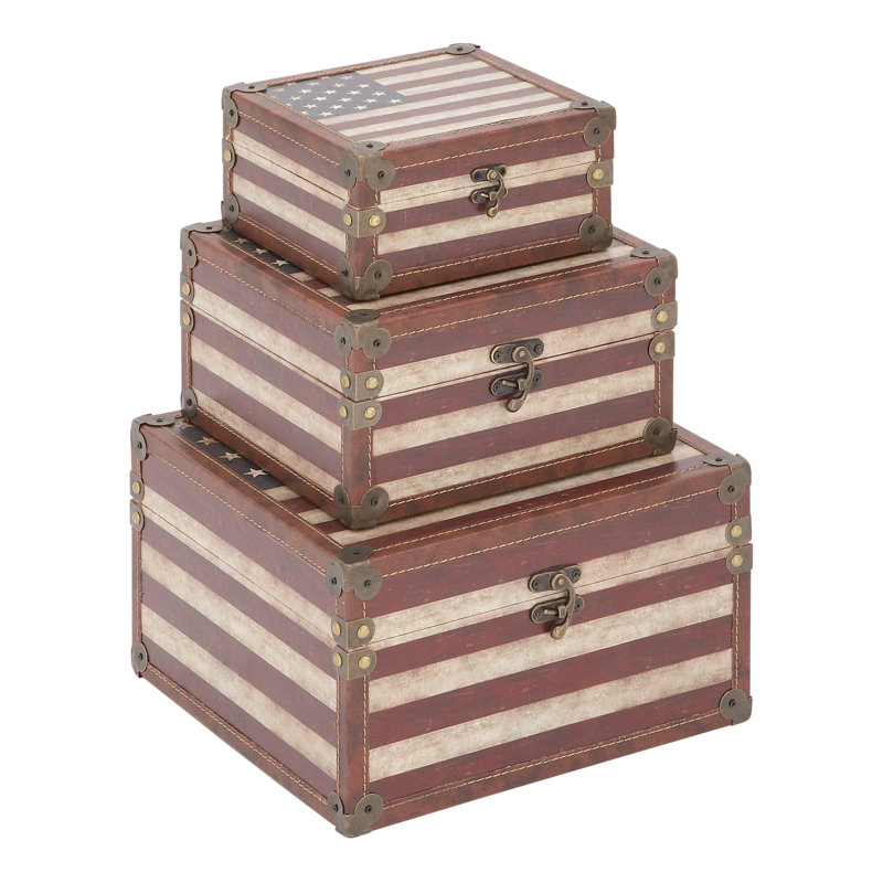 Elite Craftsman 12" Wooden and Canvas Decorative Box Set