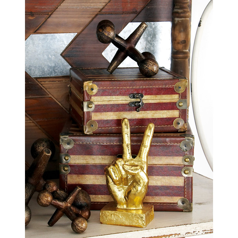 Elite Craftsman 12" Wooden and Canvas Decorative Box Set
