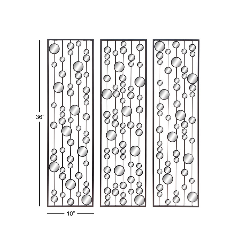 Eccentric Glam Geometric Mirror Wall Decor Set of 3 in Black