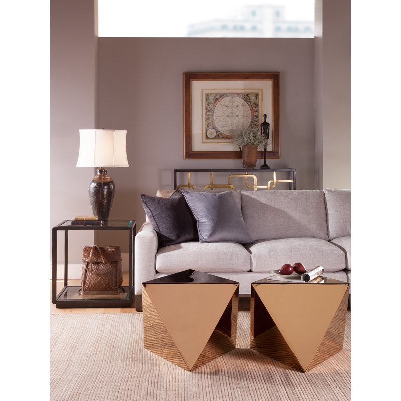 Moxie Black Metal and Glass Square End Table