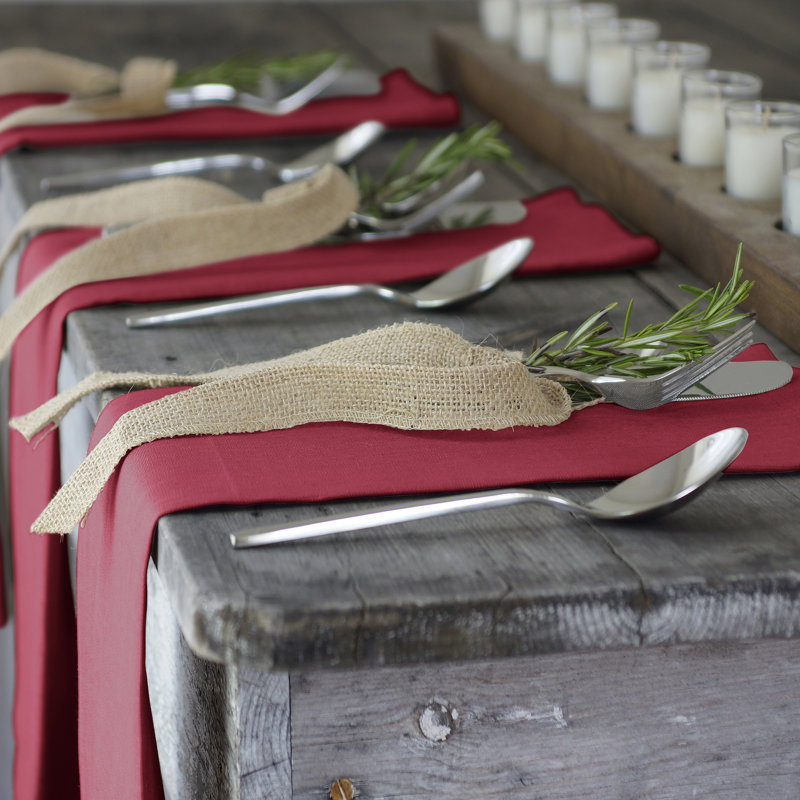 La Classica Red Linen Napkin Set of Four