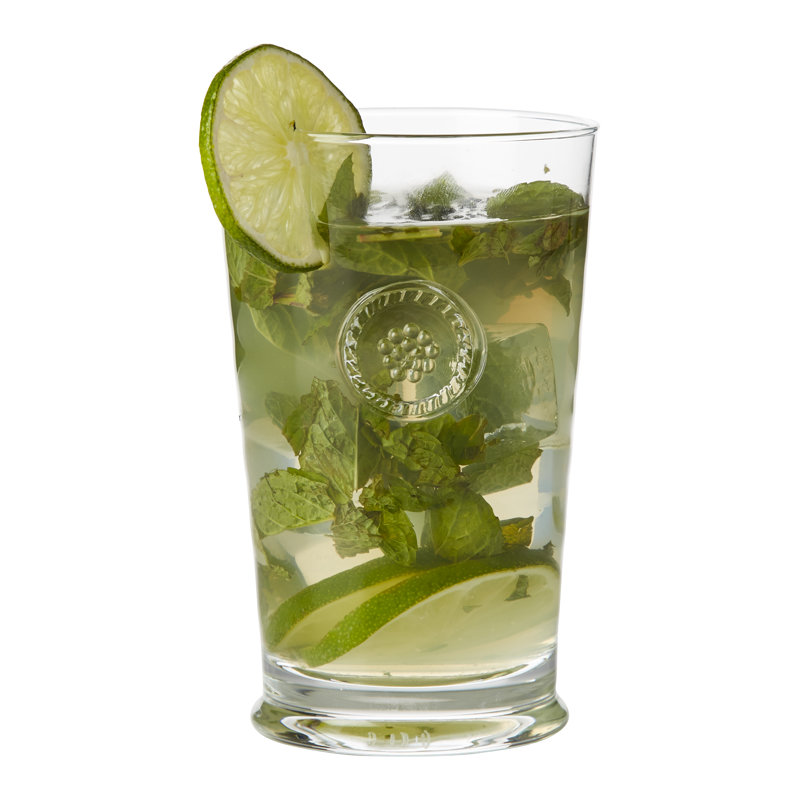 Embossed Clear Glass Highball with French Provincial Style