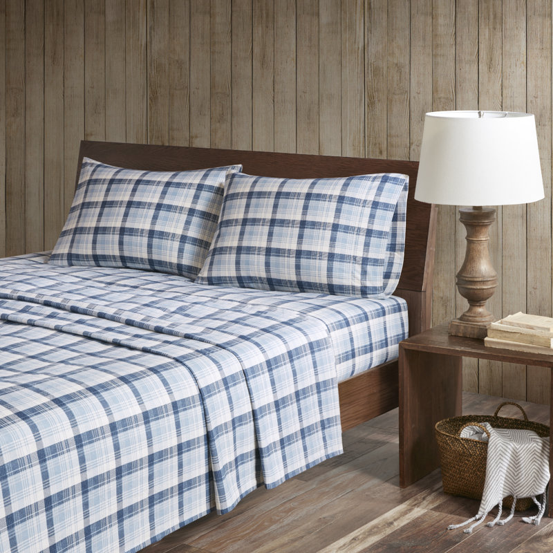 King Gray Cotton Flannel Animal Print Bedding Set