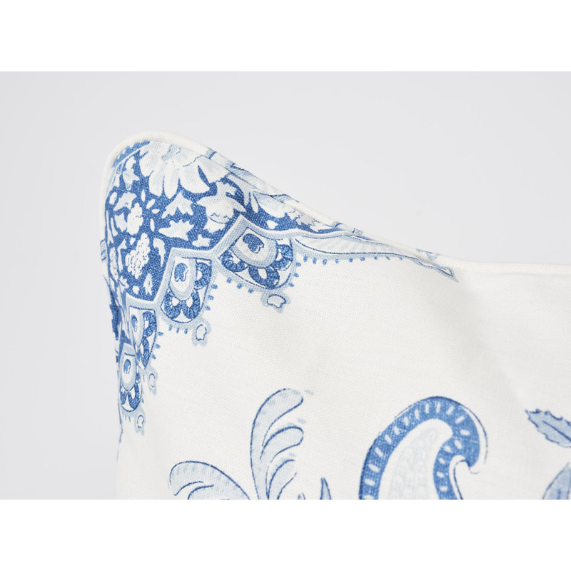Indigo and White Square Linen Pillow Cover & Insert