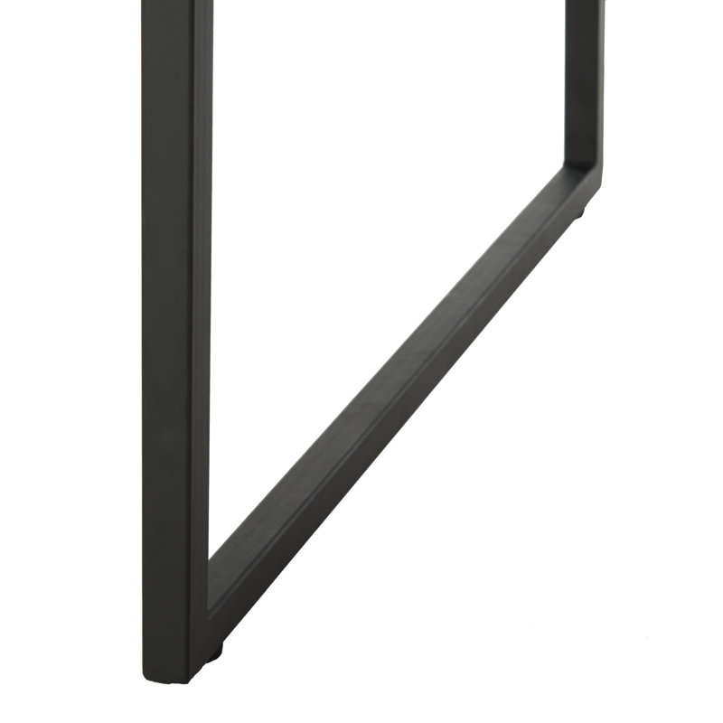 Tristan 43'' Black Wood and Metal Transitional Coffee Table