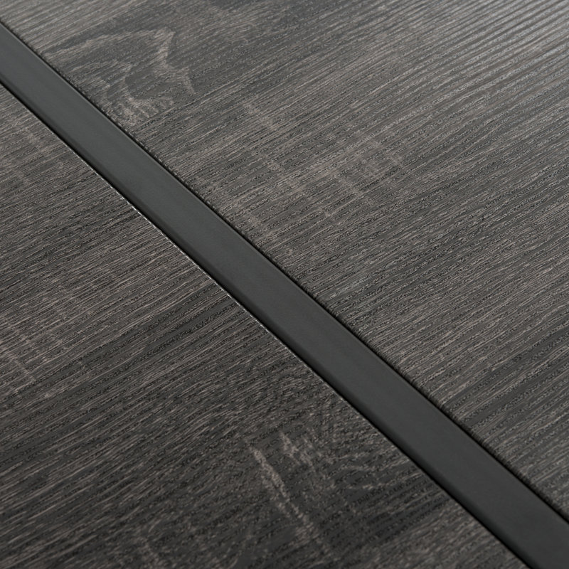 Tristan 43'' Black Wood and Metal Transitional Coffee Table