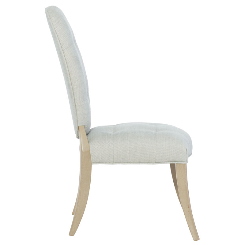 Elegant Gray Leather and Wood Traditional Side Chair