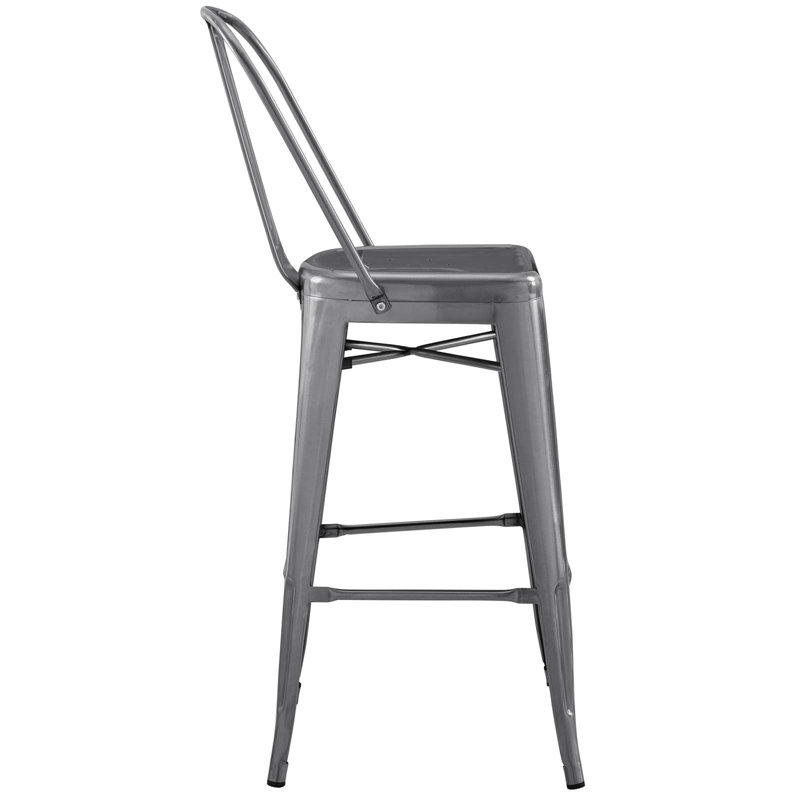 Promenade 30" Gunmetal Industrial Modern Metal Bar Stool