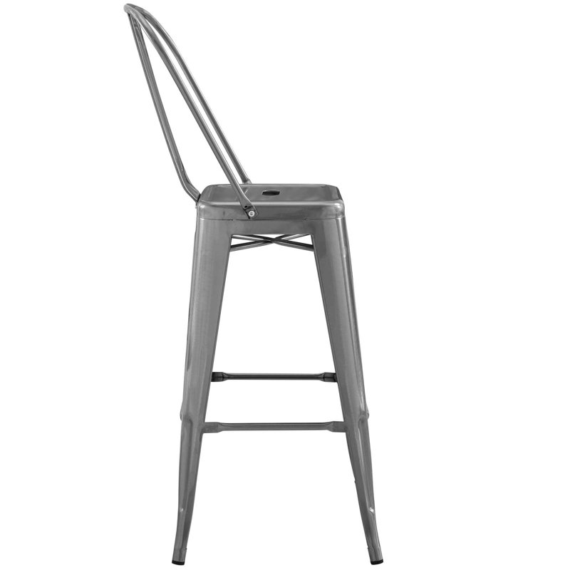 Promenade 30" Gunmetal Industrial Modern Metal Bar Stool