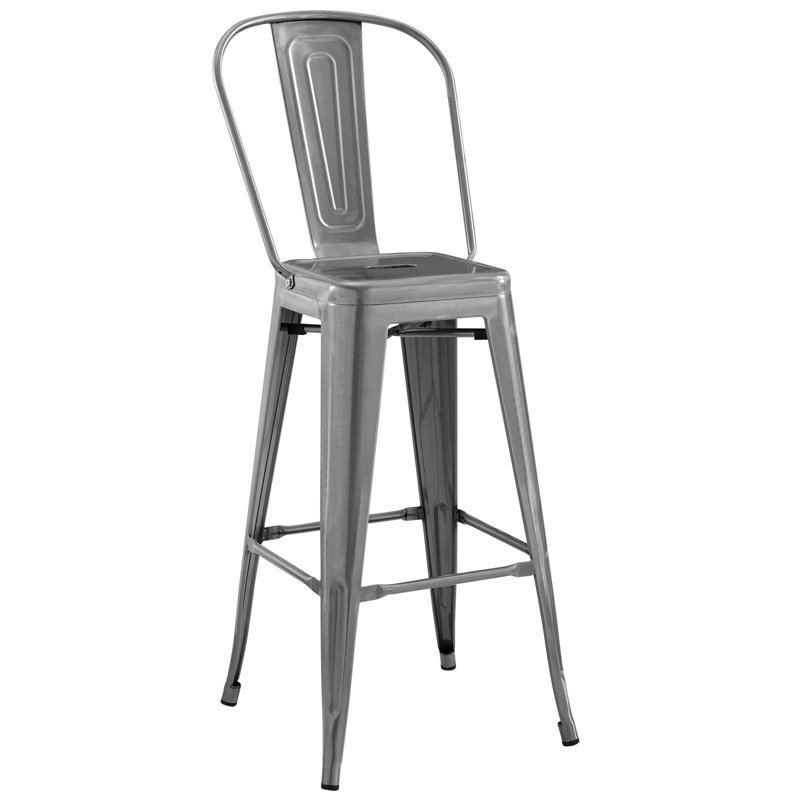Promenade 30" Gunmetal Industrial Modern Metal Bar Stool