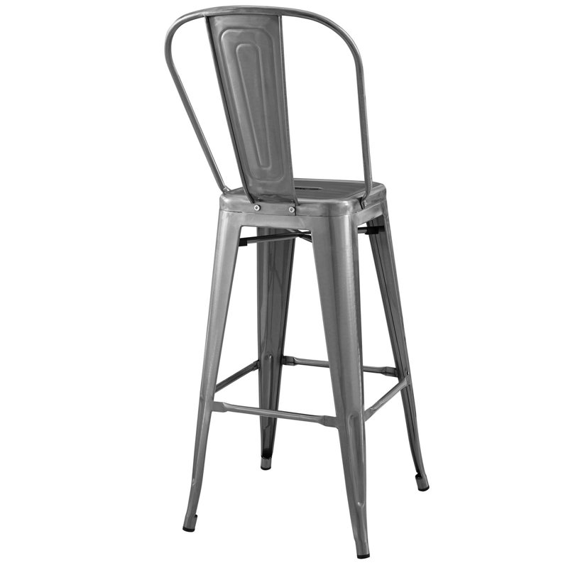 Promenade 30" Gunmetal Industrial Modern Metal Bar Stool