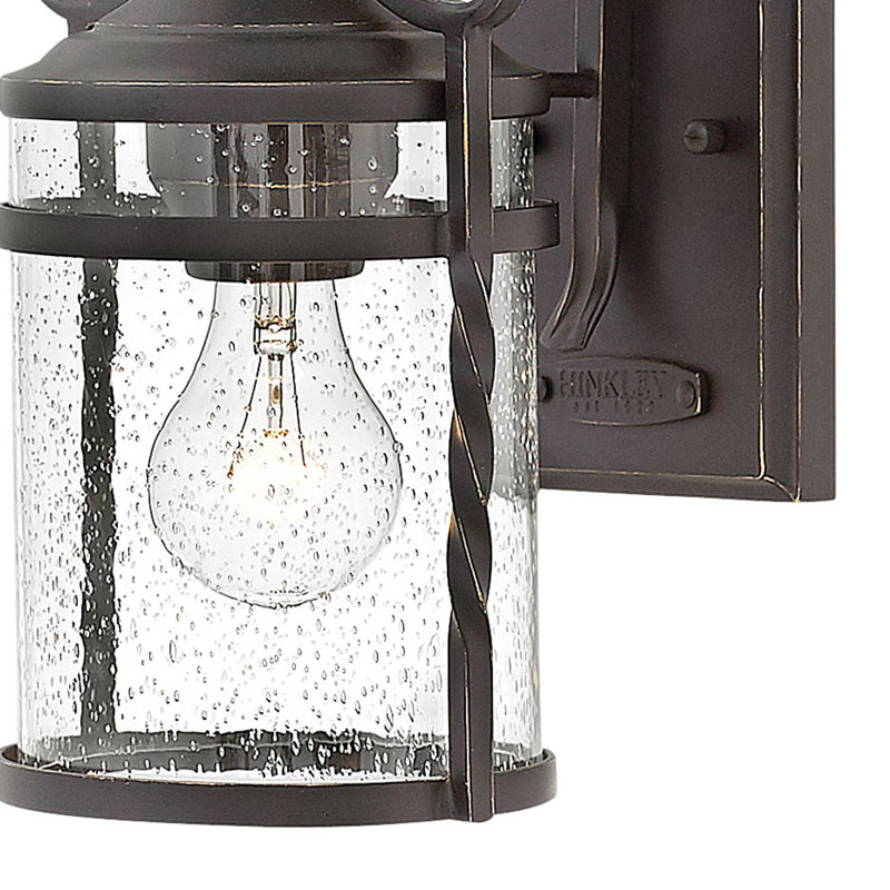 Olde Black Seedy Glass 1-Light Outdoor Wall Sconce