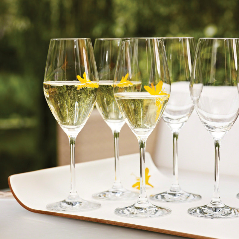 Elegant Clear Crystal Champagne Flute Set of 6