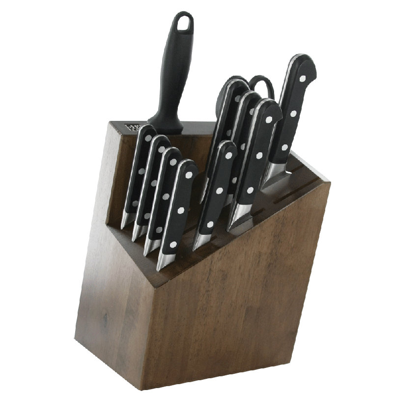 Zwilling Pro 12-Piece Stainless Steel Knife Set with Hardwood Block