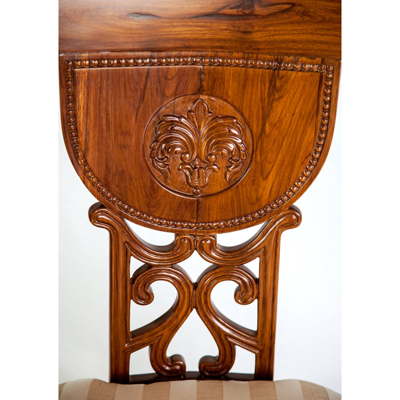 Florence Brown Upholstered Solid Wood Side Chair
