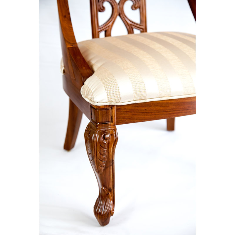 Florence Brown Upholstered Solid Wood Side Chair