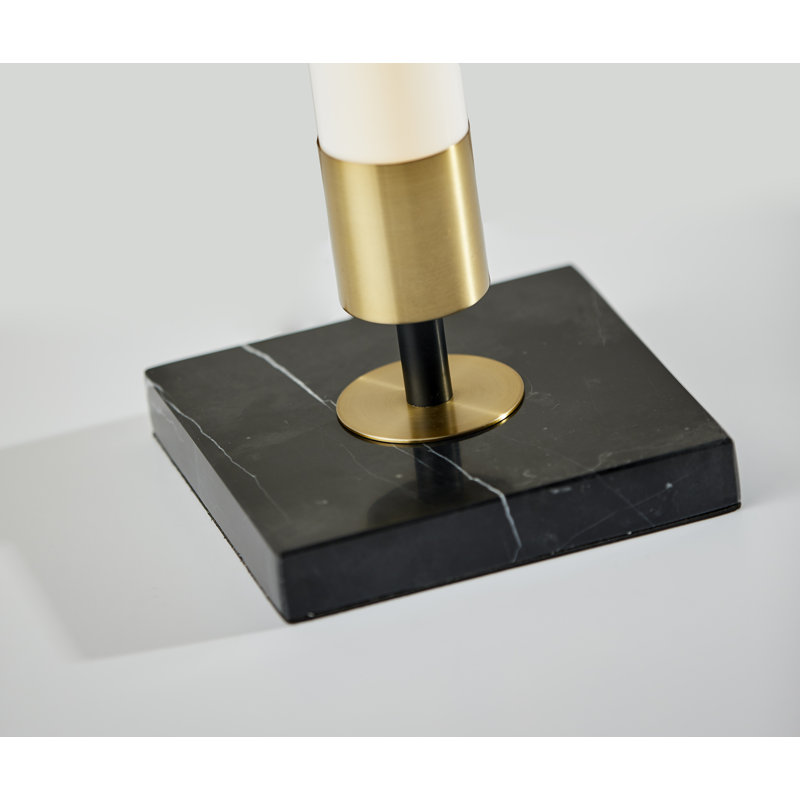 Piper 30" Matte Black and Antique Brass LED Desk Lamp